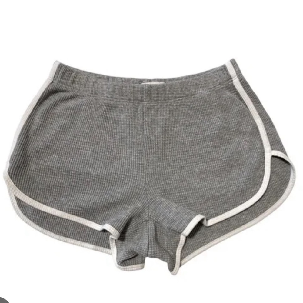Aritzia Gray Athletic Waffle Shorts with White Trim TNA M - Picture 2 of 5